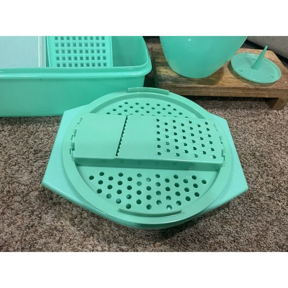 Tupperware Mint Green Grater Bowl Mandoline Slicer Reamer Lot 6pc